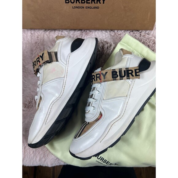 Burberry Ronnie Mens Low Check Sneakers | EU 41 | Archive Beige/White | COA - Picture 4 of 12